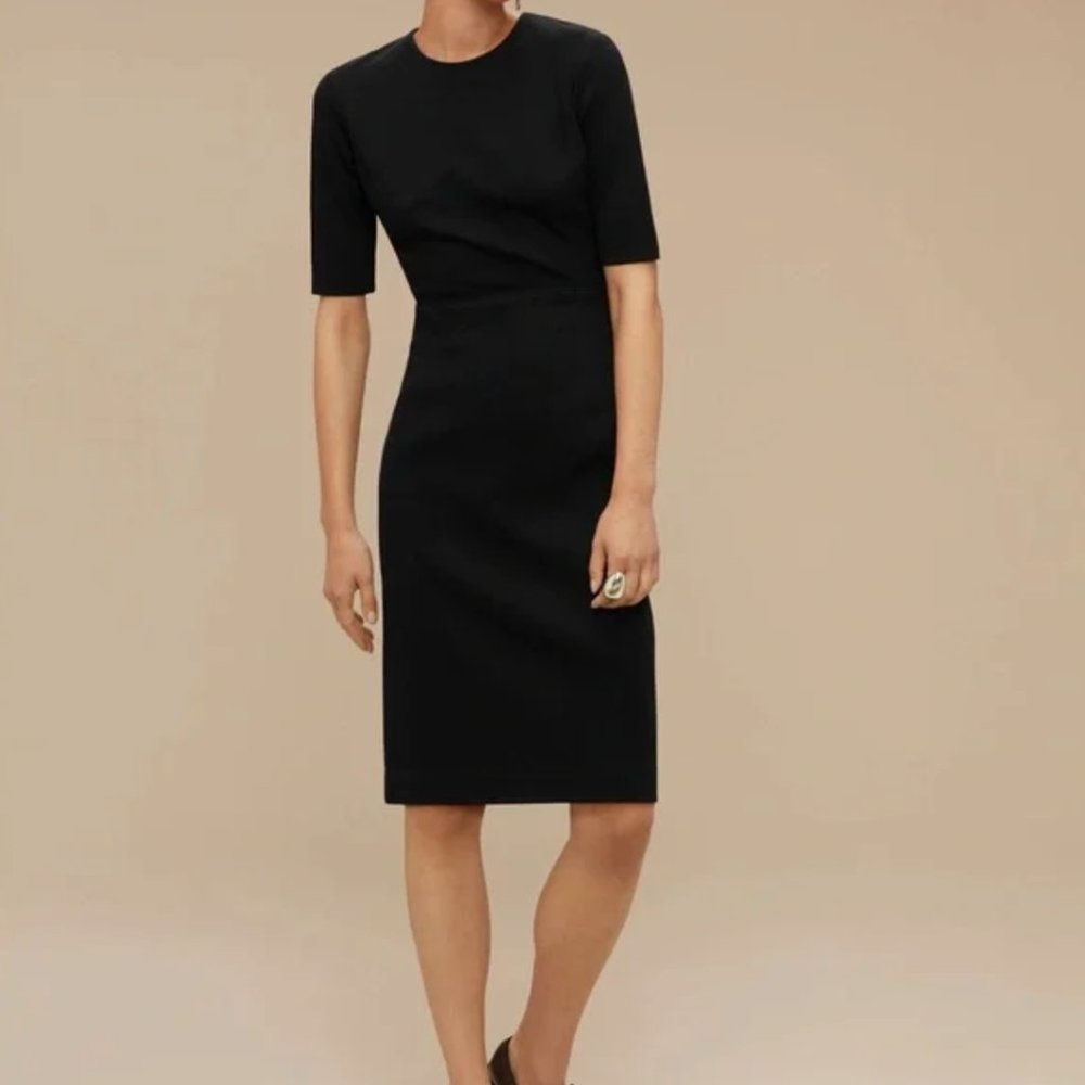 Babaton Black Short-Sleeve Sheath Dress
